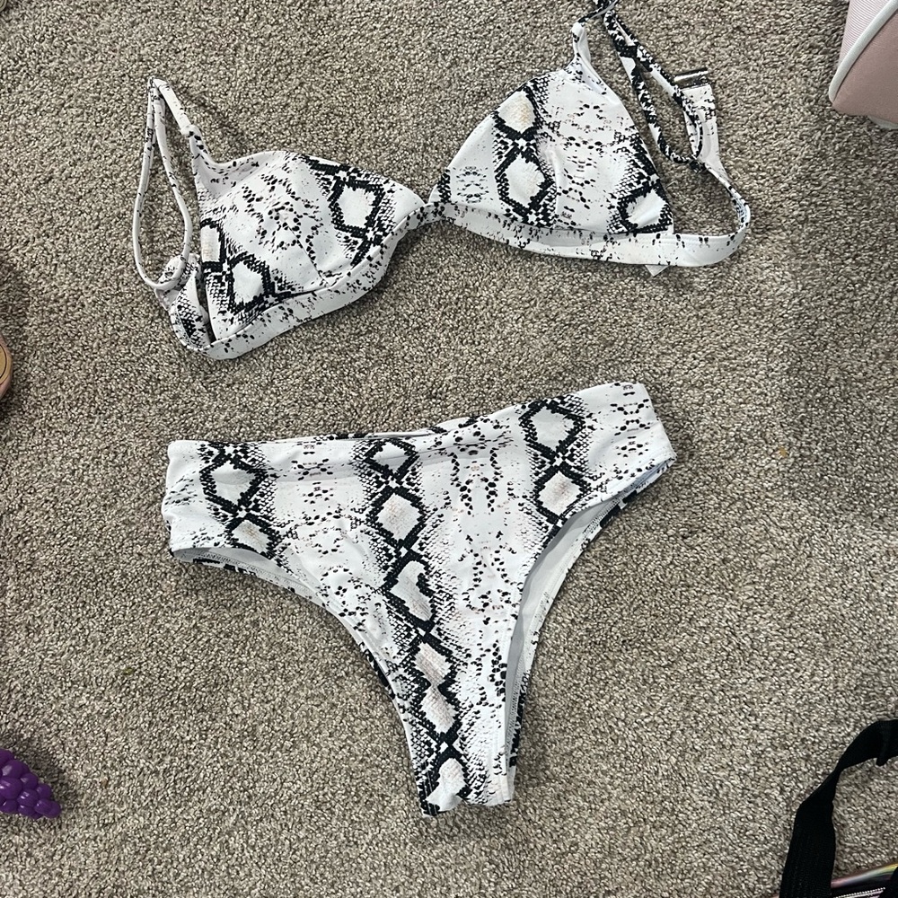 Snakeskin Print Bikini Set